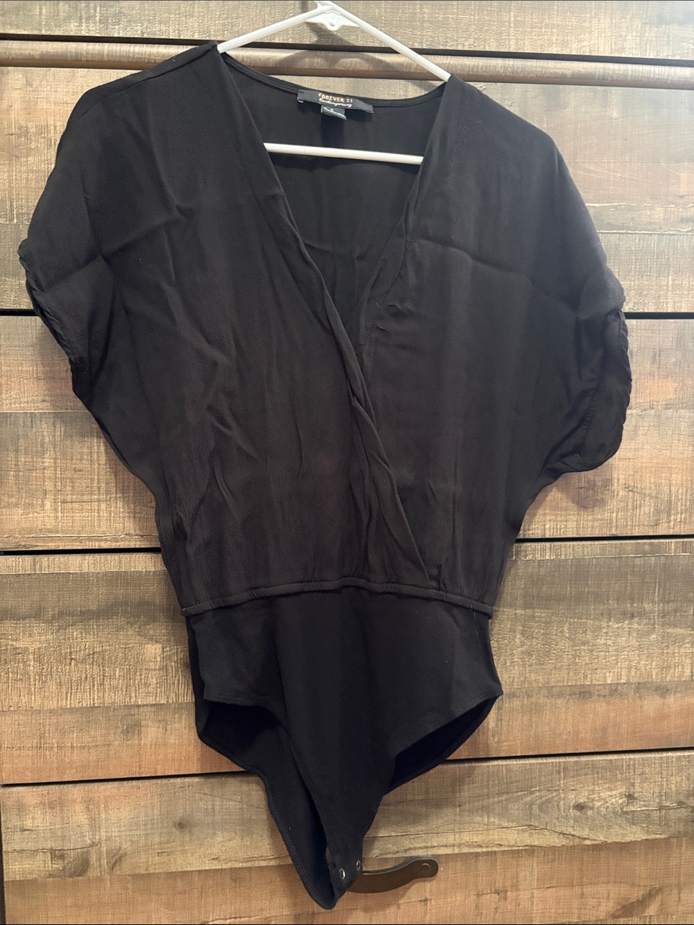 👚Sheer Deep V-Neck Draped Bodysuit.